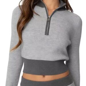 Edikted Gray and Cropped Sweater
